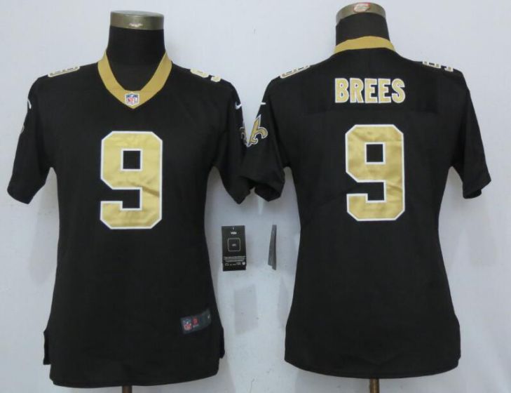 Women New Orleans Saints #9 Brees Black Nike Vapor Untouchable Limited NFL Jerseys